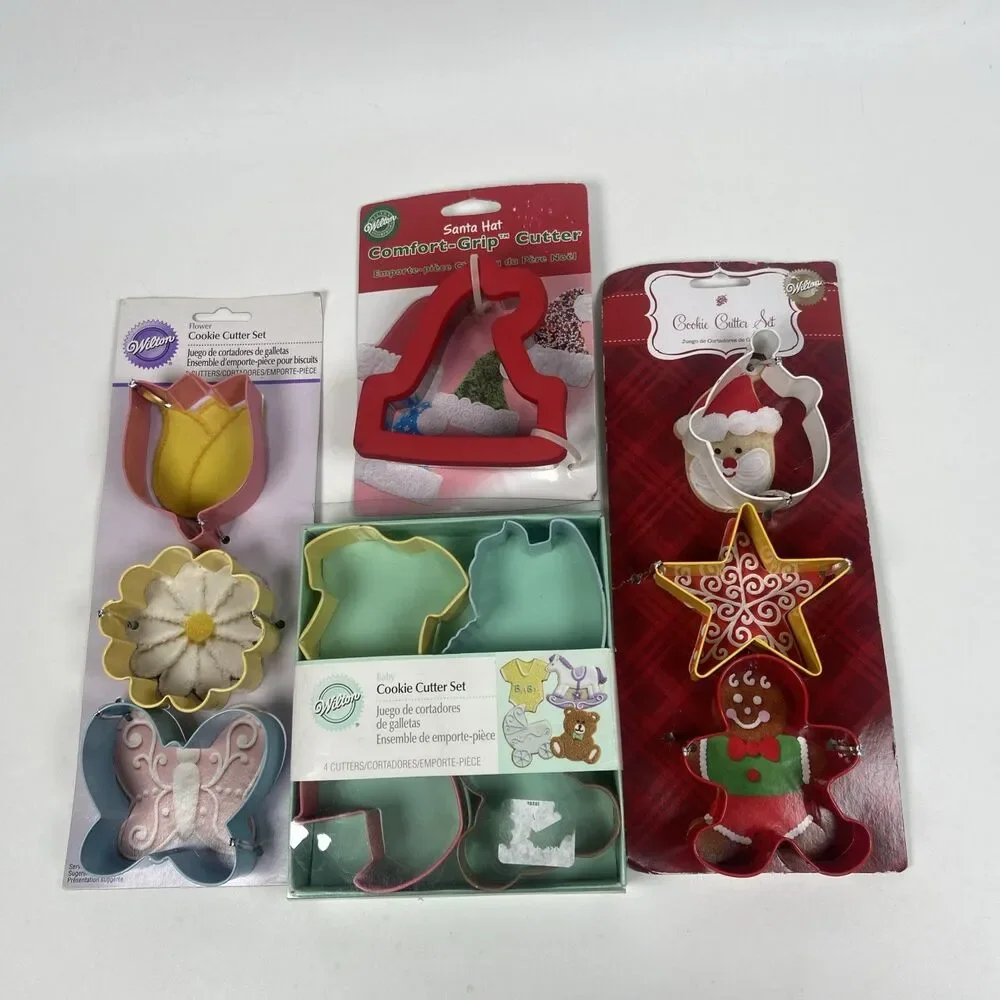 Wilton Cookie Cutters, Baby Shower, Garden Flowers, Comfort Grip Christmas - 4